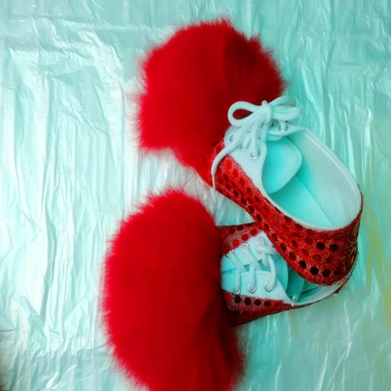 Lion Dance Shoes Cosplay Chinese Kid Boy Girl Children Folk Art Wool Southern School Stage Pair  Birthday Gifts Halloween