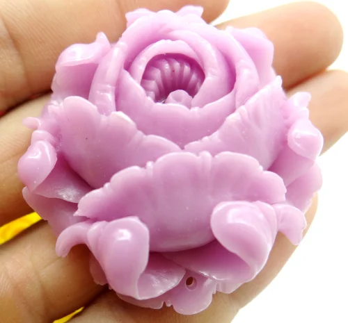 natural Chinese Organic Cinnabar Quartz crystal carve of flower charm Pendant for diy Jewelry making Necklace Accessories  A3