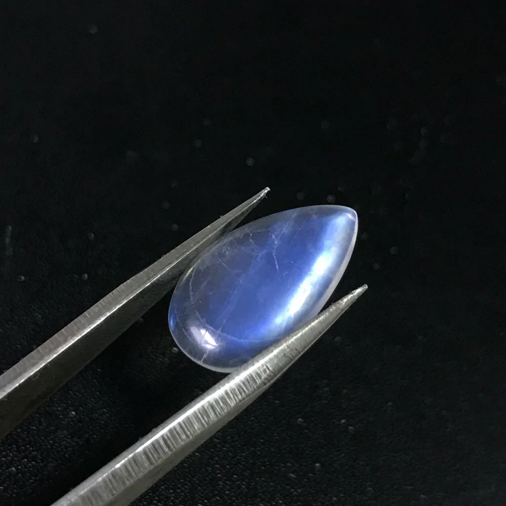 VANTJ Real Natural Blue Moonstone Loose Gemstones High Quality Rainbow Cabochon Cut for Women Silver Gold Diy Jewelry Gift