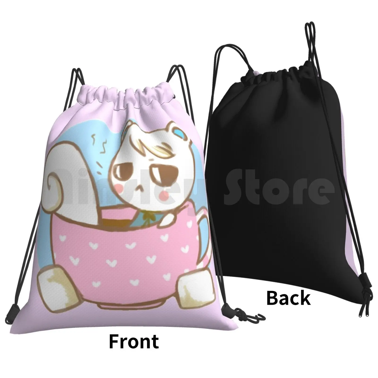 Animal Marshal Backpack Drawstring Bags Gym Bag Waterproof Animal Animal New Leaf New Leaf Gameboy Wii U