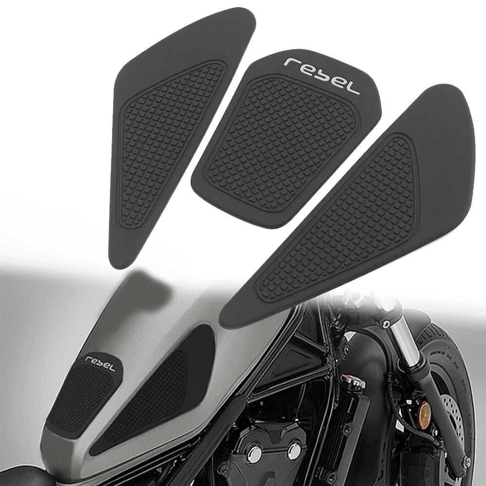 

3Pcs Retro Cafe Racer For Honda Rebel 300Rebel 500 CMX 2017 -2024 Tank Rubber Sticker Protector Sheath Knee Tank pad Grip Decal