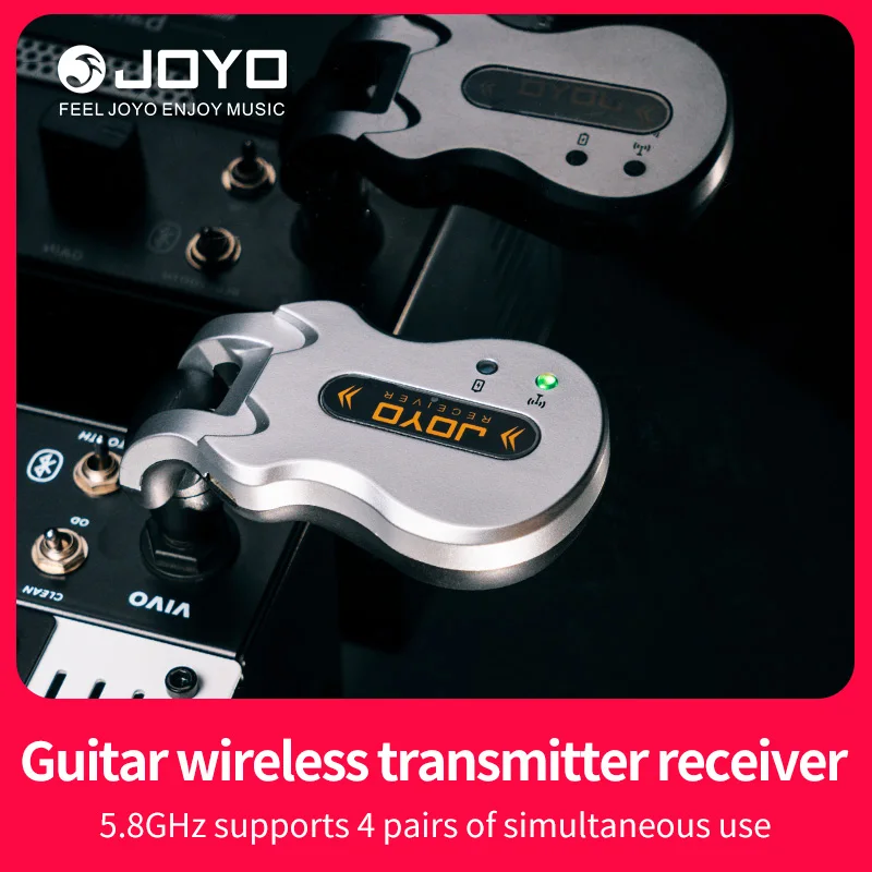 JOYO-JW-03 Guitar Wireless System Transmitter Receiver, Bass Connect, Amp, 60ft Tran, Rechargeable, 1 for 4