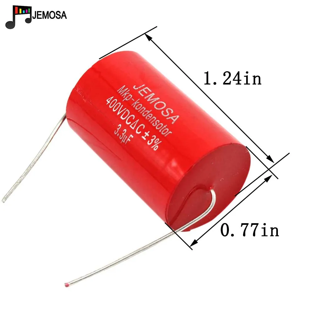 Audiophiler Axial MKP Capacitor 3.3UF 400V DC Coupling Divider HIFI Grade Audio Capacitor 3.3UF 400V For Tube Guitar Amplifier