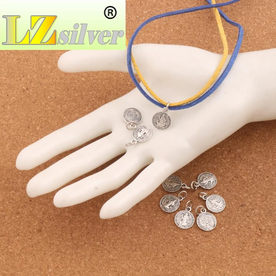 14.7x11.7mm Saint Benedict Medal Cross Spacer Charm Beads 50Pcs Zinc Alloy Pendants Handmade Jewelry DIY T1691