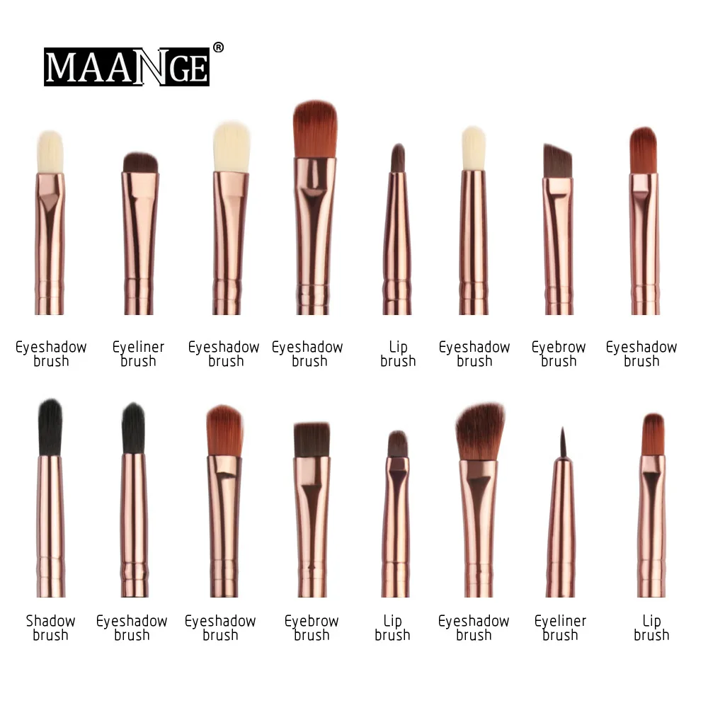 Hot Selling MAANGE 8 Double-Headed Eye and Face Eyeshadow Eyebrow Makeup Brush Set Beauty Cosmetic Tools Gift for Women