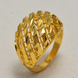 Gold Color Rings for Women Man Gold Color Africa Ring Ethiopian Jewelry Arab India Nigeria Middle East Metal Wedding Ring