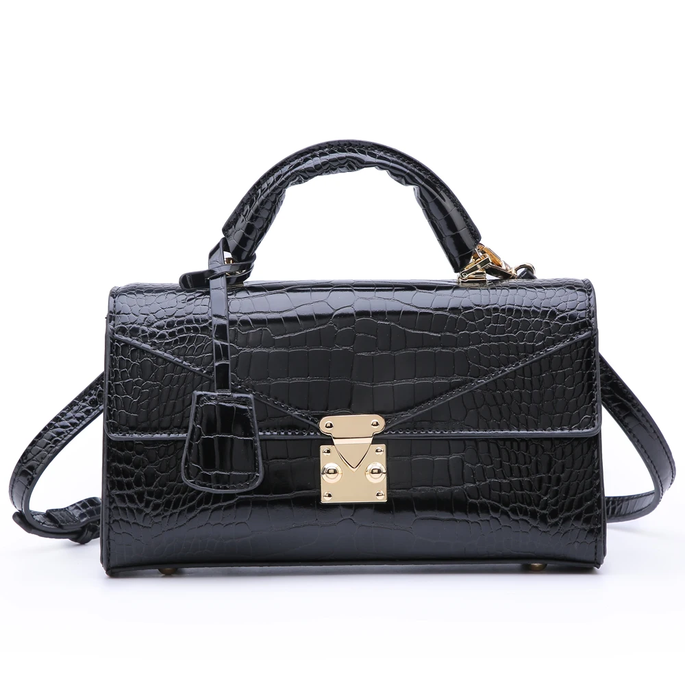 

Fashion Crocodile Handbags for Women Ladies Elegant Black Messenger Tote Bags