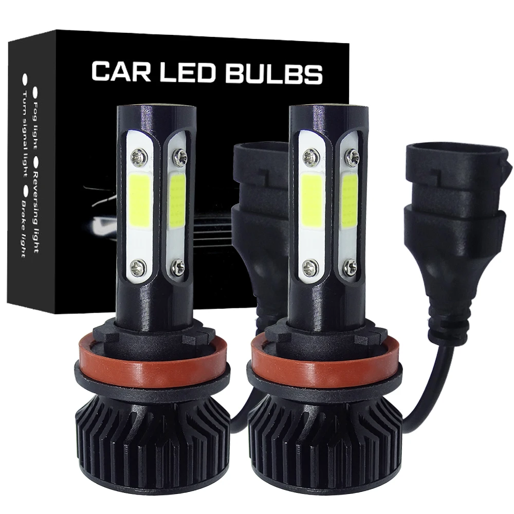 

2Pcs 4 Sides Cob H7 H8 H11 HB3 9005 HB4 9006 Led Headlights 10000LM Car Light Bulbs Auto Fog Lamp 8000K 6000K No Fan Mini Led V4