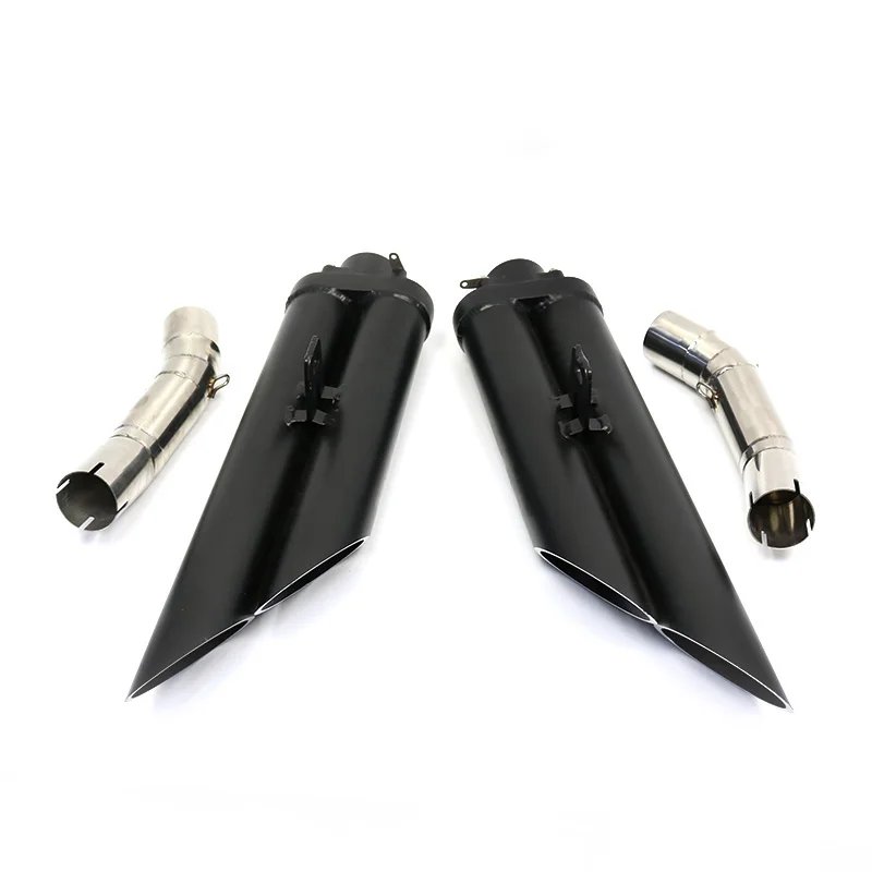 For YAMAHA YZF R1 motorcycle dual outlet exhaust system on both sides of the stainless steel exhaust pipe with link pipe