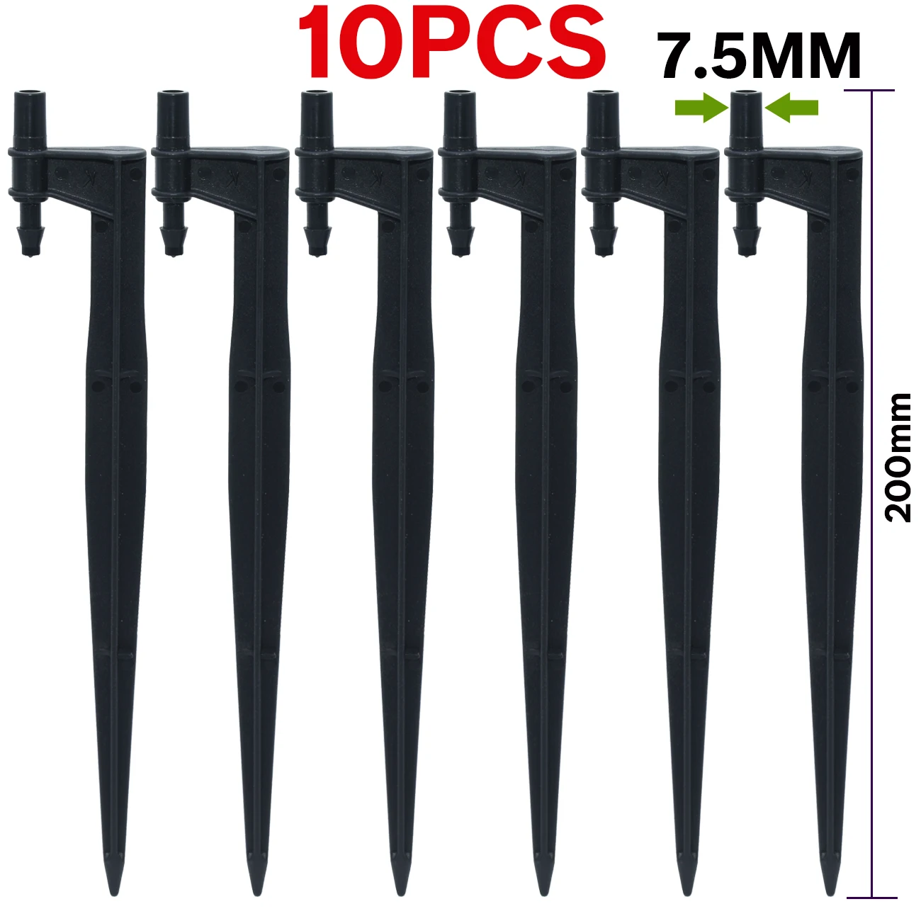 KESLA 10PCS Garten Tropf Bewässerung 20cm Stake Unterstützung Halter für 6 & 7,5 MM Düse Sprinkler Verbinden 1/4\'\' schlauch Bewässerung Bonsai