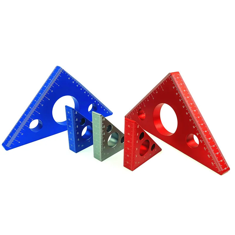 Régua triangular para carpintaria, 68/150mm, régua em liga de alumínio, sistema de régua métrica, régua de altura, faça você mesmo, ferramenta de medição multifuncional