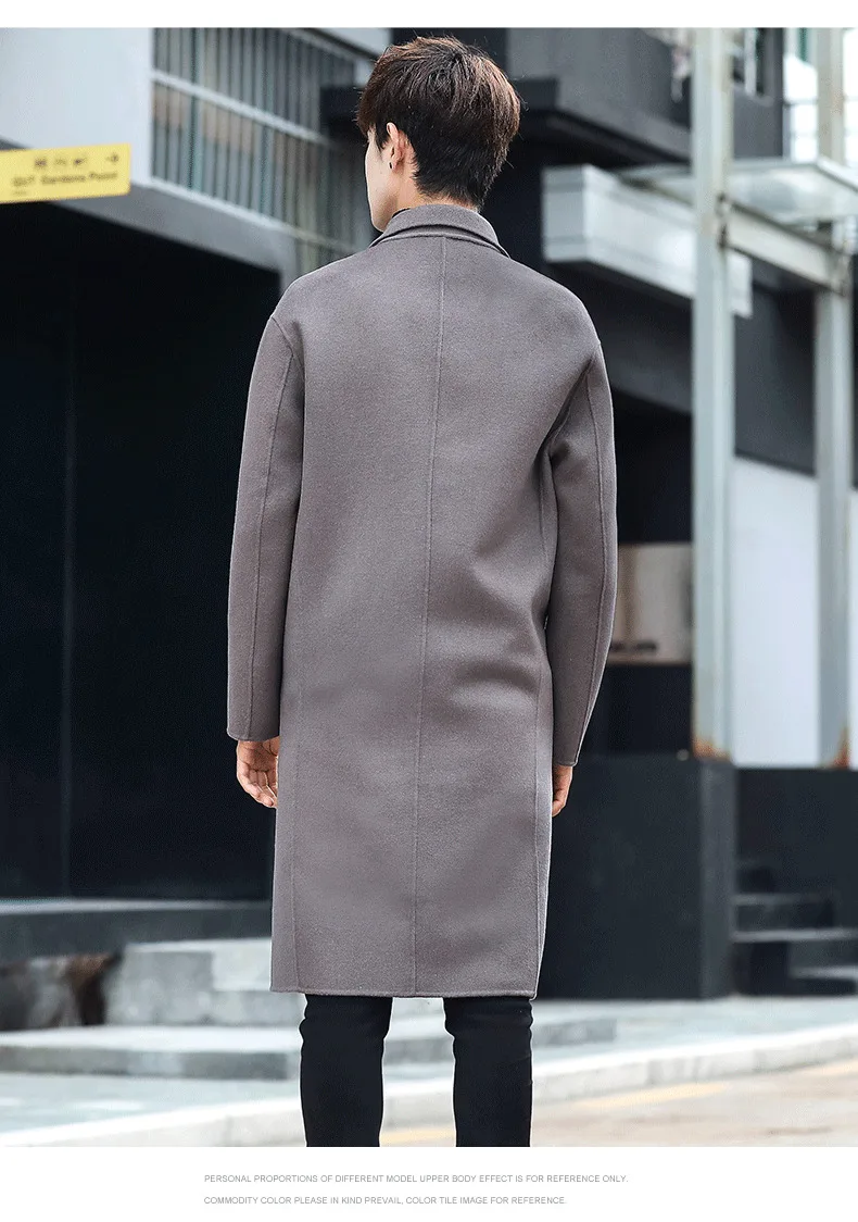 New Men's Winter Jacket Men Overcoat Wool Coat Male Double Breasted Long Windbreaker Tops Casaco Masculino LX2373