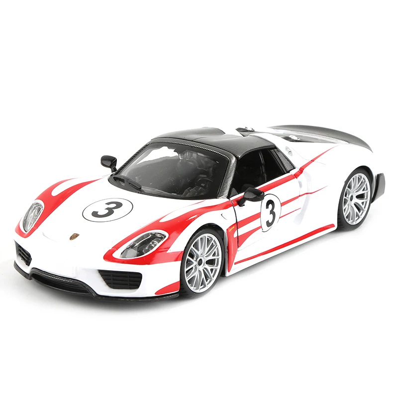 Bburago 1:24 Porsche 918 Weissach Sports Car Static Die Cast Vehicles Collectible Model Car Toys