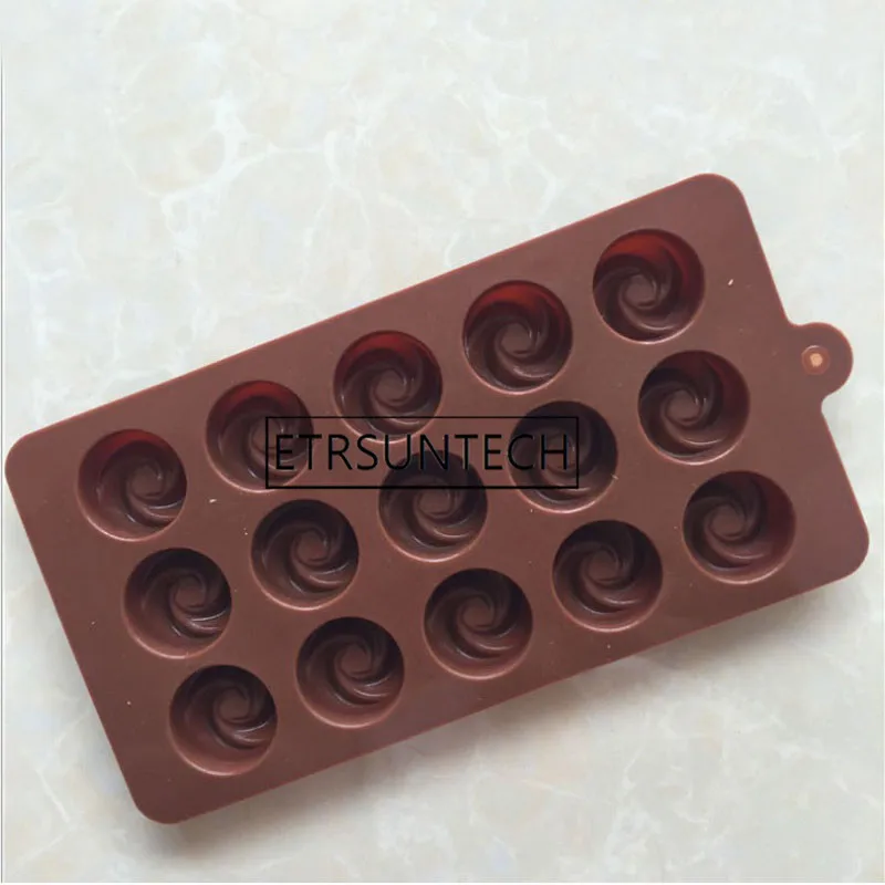 100pcs Silicone Flower Rose Swirl Shape Chocolate Mold Jelly Candy Ice Mold Cake Moulds Bakeware