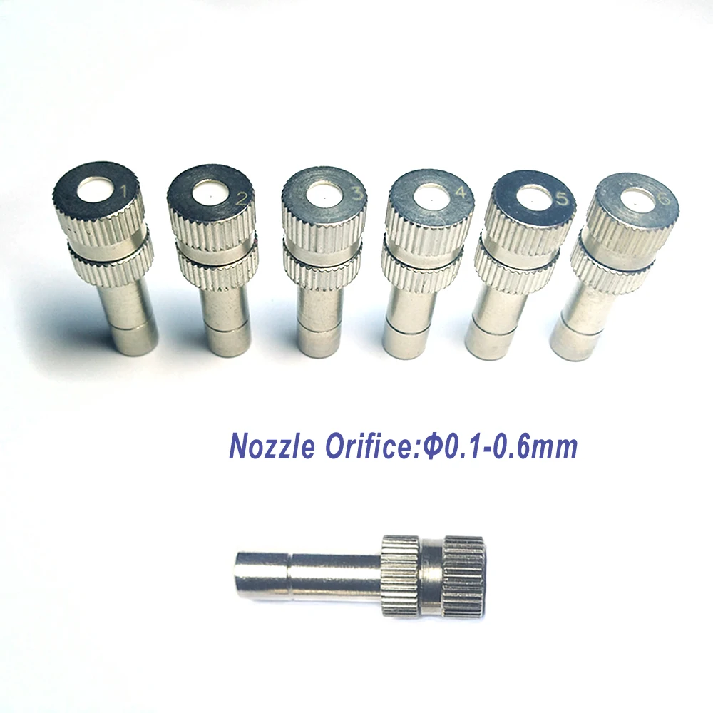 100 PCS Quick Slip Lock Nozzle 0.1mm-0.8mm Fogging Spray Sprinkler Misting Garden Nozzle Connector for 6mm Quick Connector