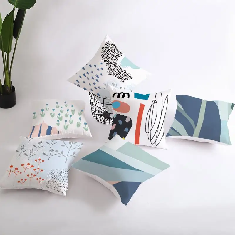 Geometric Printing Cushion Cover Creative Geometric Polyester Decorative Pillowcase Home Accessories Sofa Pillow Case almohada