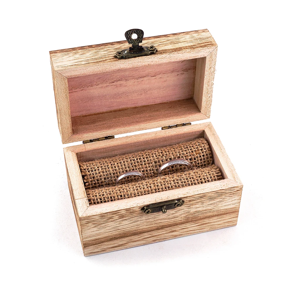 Caja de madera personalizada para anillos de boda, soporte personalizado para guardar anillos de boda con nombre y fecha