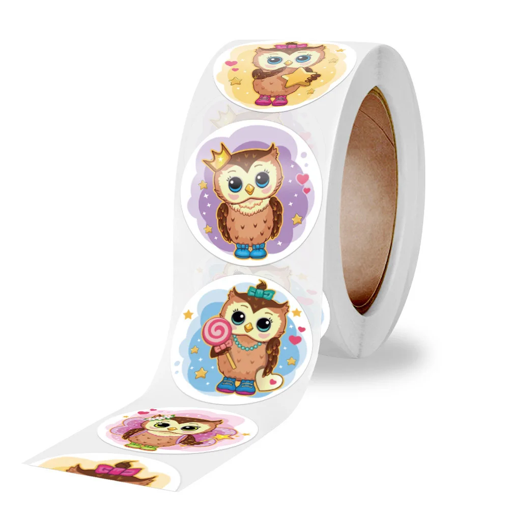 50-500pcs Cute Owl Designs Pattern School Teacher Reward Sticker Animals Cartoon Stickers for Kids Toys Sticker Various