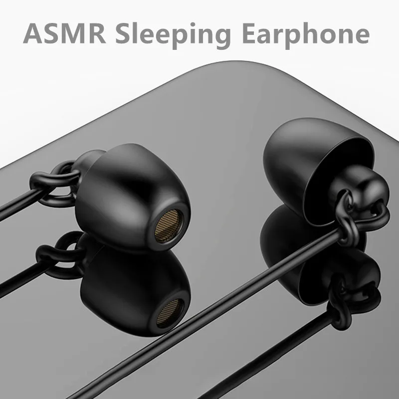 ASMR Sleeping Earphone Hifi Soft Silicone Side Sleep Soundproofing Without Pressure In-Ear Mobile Phone Headset With Microphone