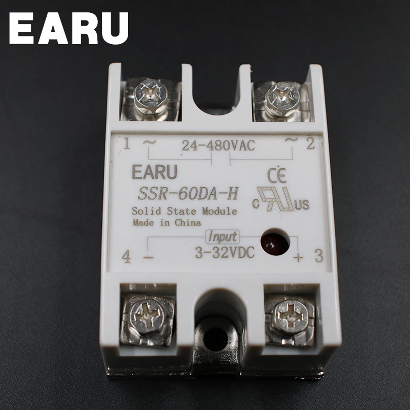 Solid State Relay SSR-60DA-H 60A SSR 60DA-H 3-32V DC TO 90-480V AC  solid state Resistance Regulator