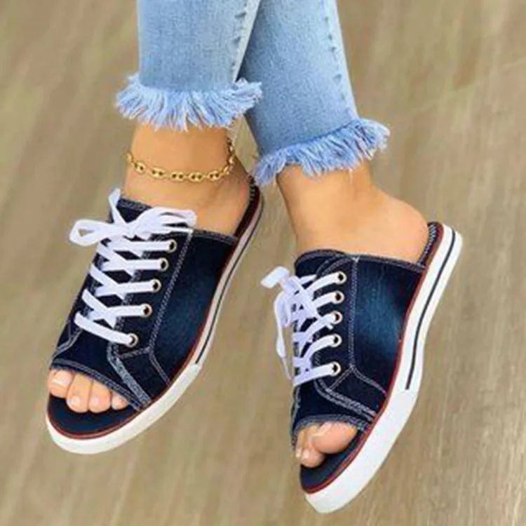 Women Slippers Summer Slides Breathable denim Slippers Thick Soled Sandals Women Flip Flops Zapatillas Mujer C681