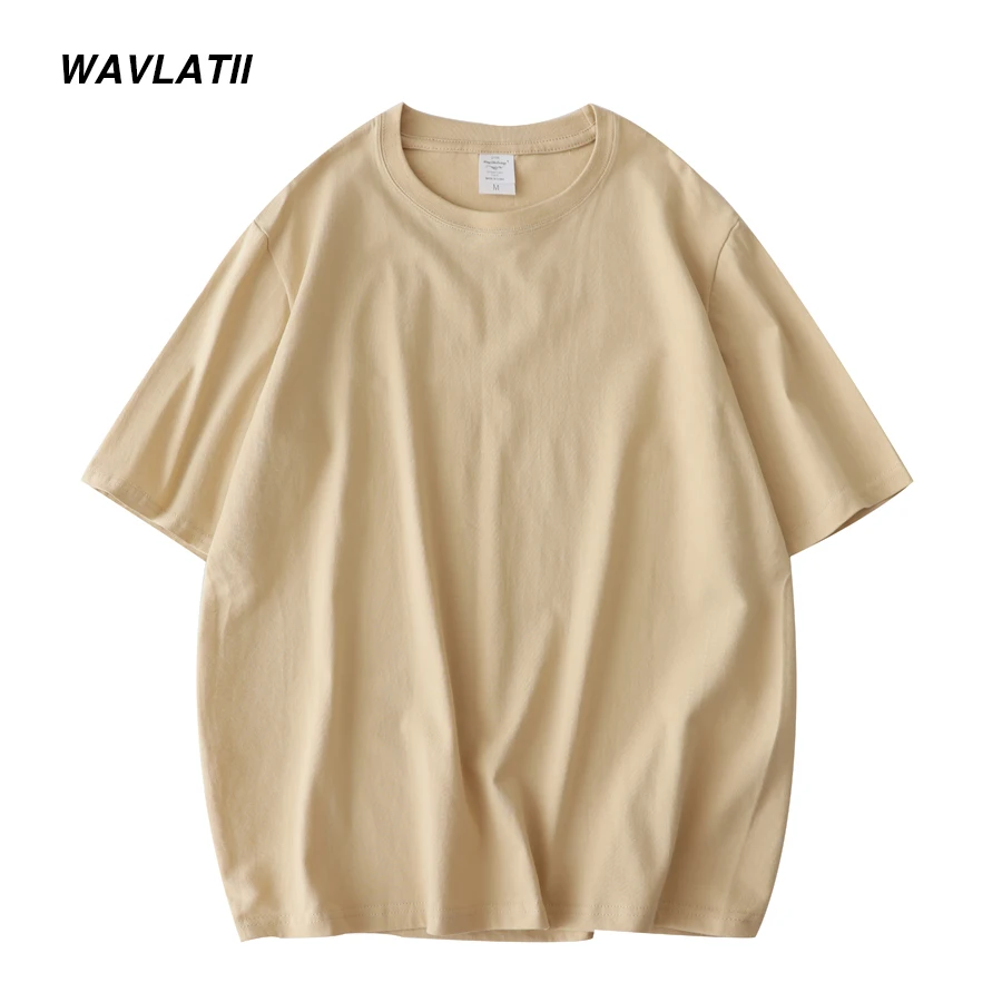 WAVLATII New Men Cotton T shirts Male Dark Green Short Sleeve Summer Solid Casual Tees Tops for Men WMT2101