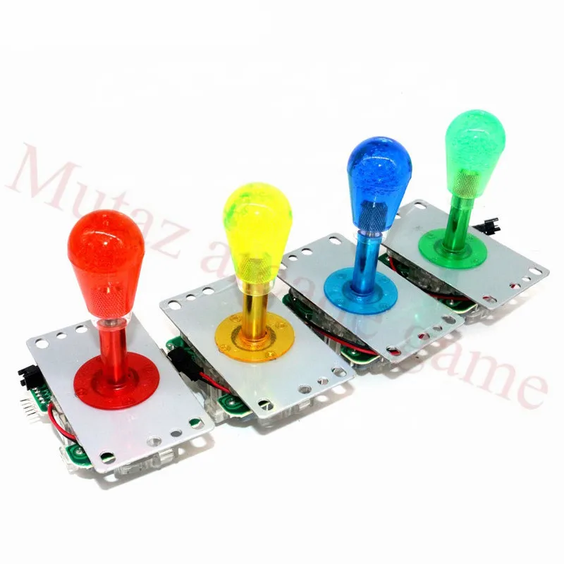 LED Light Joystick 5V LED Illuminated Glitter Fighters Stick Durable Copy SANWA Rocker With Clear Bat Top Ball Arcade Joystick