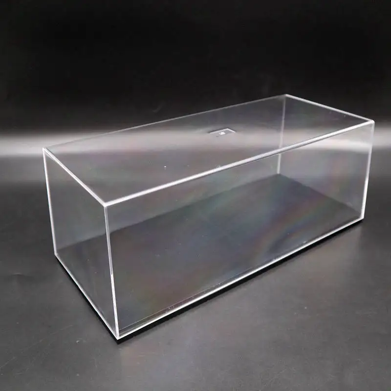 Caja de exhibición para modelo de coche, estuche acrílico transparente a prueba de polvo con Base negra, escala 1/18, 1/24, alta calidad, 29cm