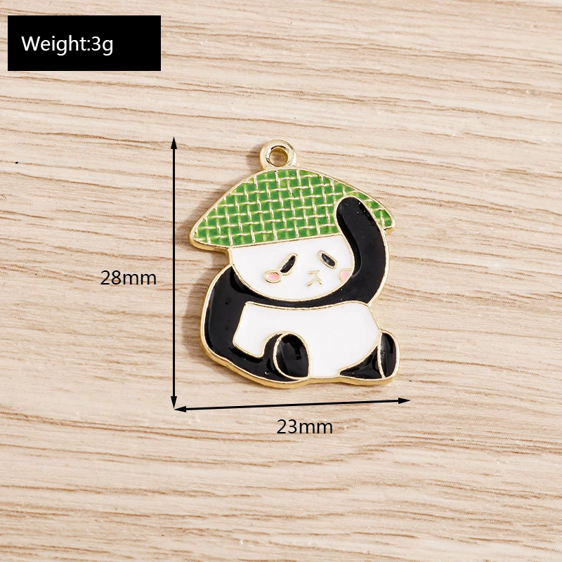 10 Stück Cartoon-Tier-Charms für die Schmuckherstellung, Emaille, Panda, Kaninchen, Katze, Hund, Elefant, Charms-Anhänger für Halsketten, Ohrringe, Geschenk – Detail 14