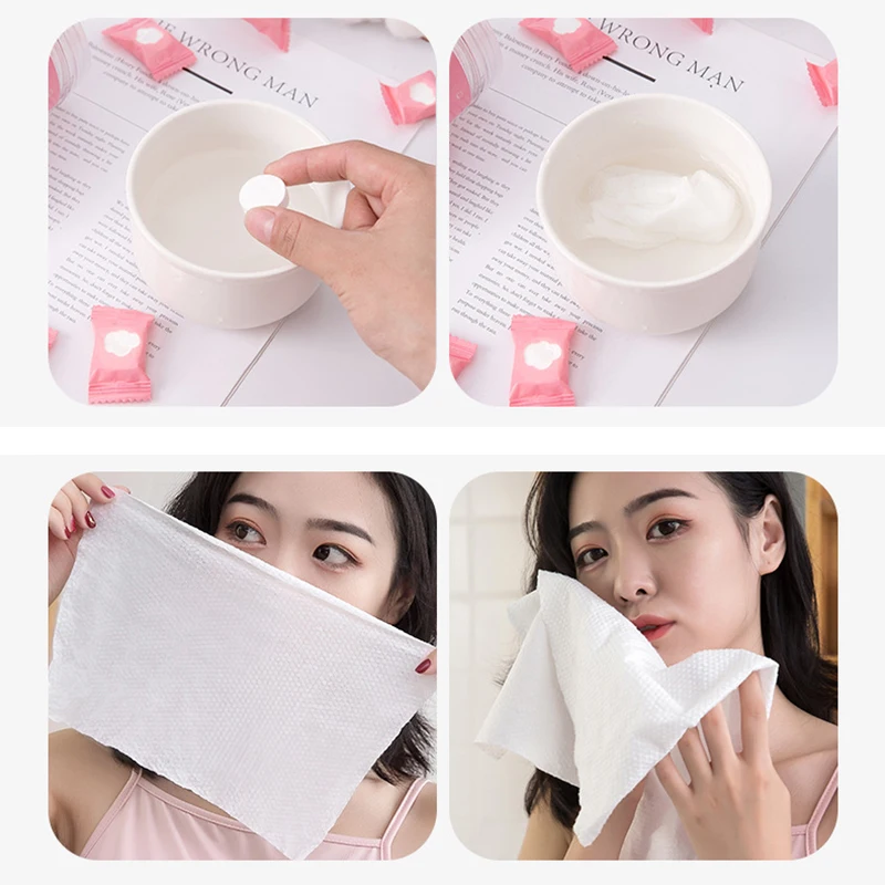 30/50/100pcs Disposable Face Towel Non-woven Compressed Magical  Disposable Towel Tablet Cloth Wipes Tissue Mask Makeup Cleaning