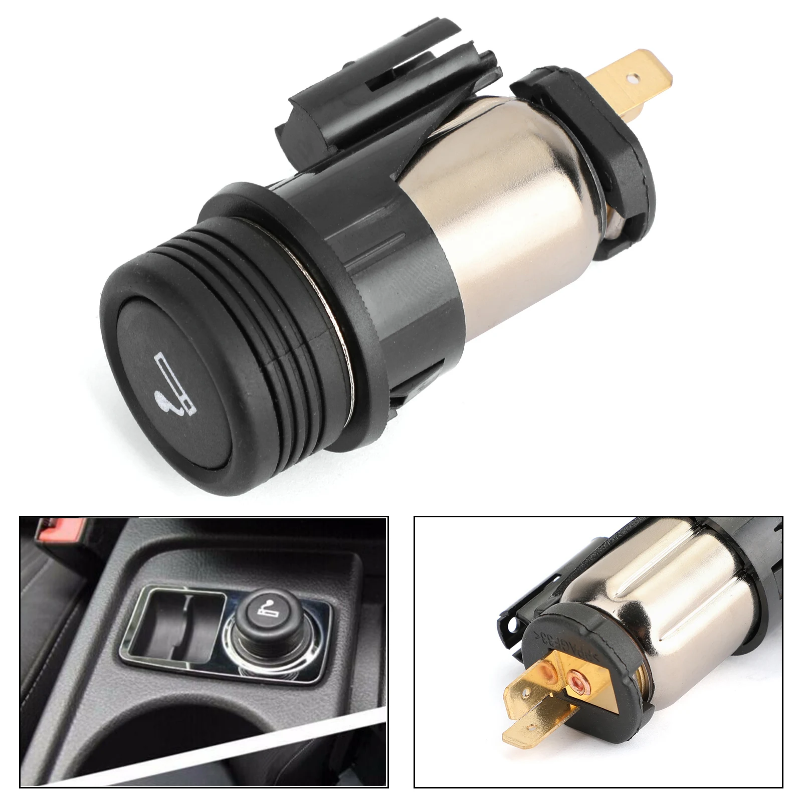 Areyourshop Cigarette Lighter Element Set for Ford Fiesta Mondeo C-MAX S-MAX Cigarette Lighter Assembly 98AG15K047AD Car Parts