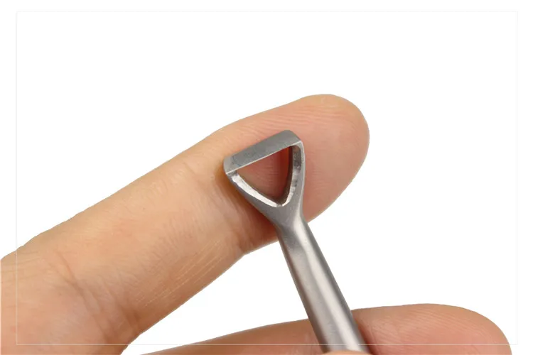 Orthopedic instrument medical spine intervertebral disc scraper triangle elbow lumbar Minimally invasive  screw rod hollow spoon