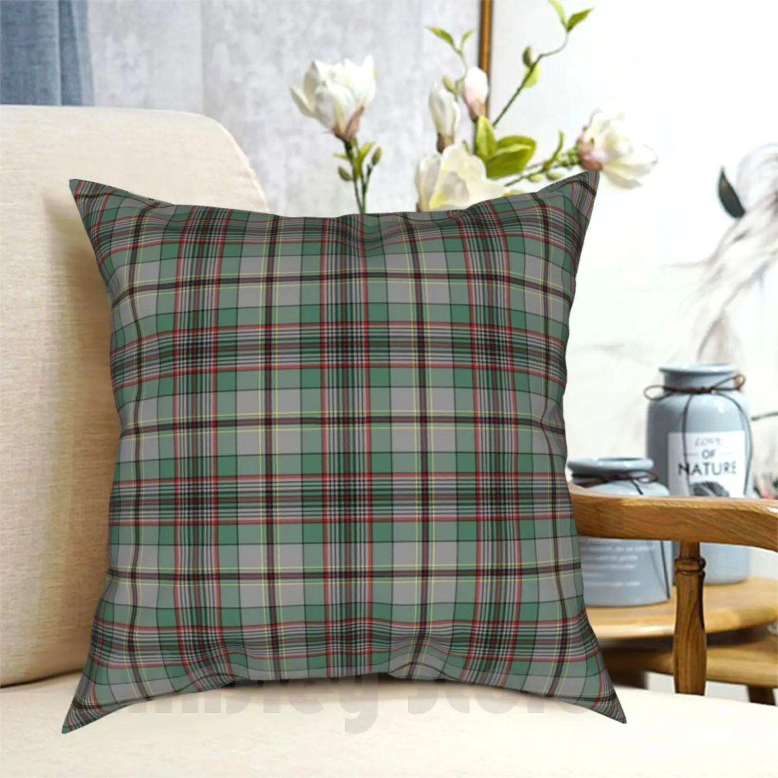 Clan Craig Tartan Pillow Case Printed Home Soft DIY Pillow cover Clan Craig Tartan Gray Green Red Scottish Pattern Plaidwerx