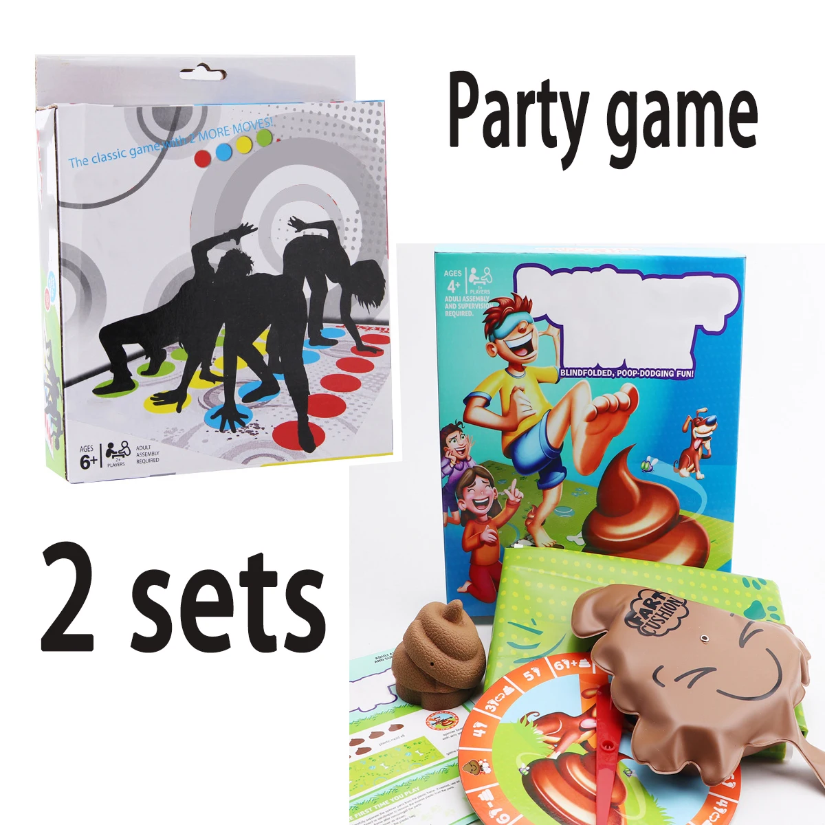 

2sets Funny Adult Kids Party Games Don't Step In It Poop Game For Children Prank Sports Toy Dropshipping Family Fun Board Games