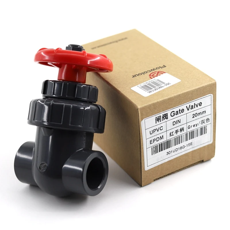 

1Pcs/2pcs I.D 20~63mm UPVC Gate Valve Precision Flow Control Sluice Switch Industrial Socket Valve Aquarium Gate Valves