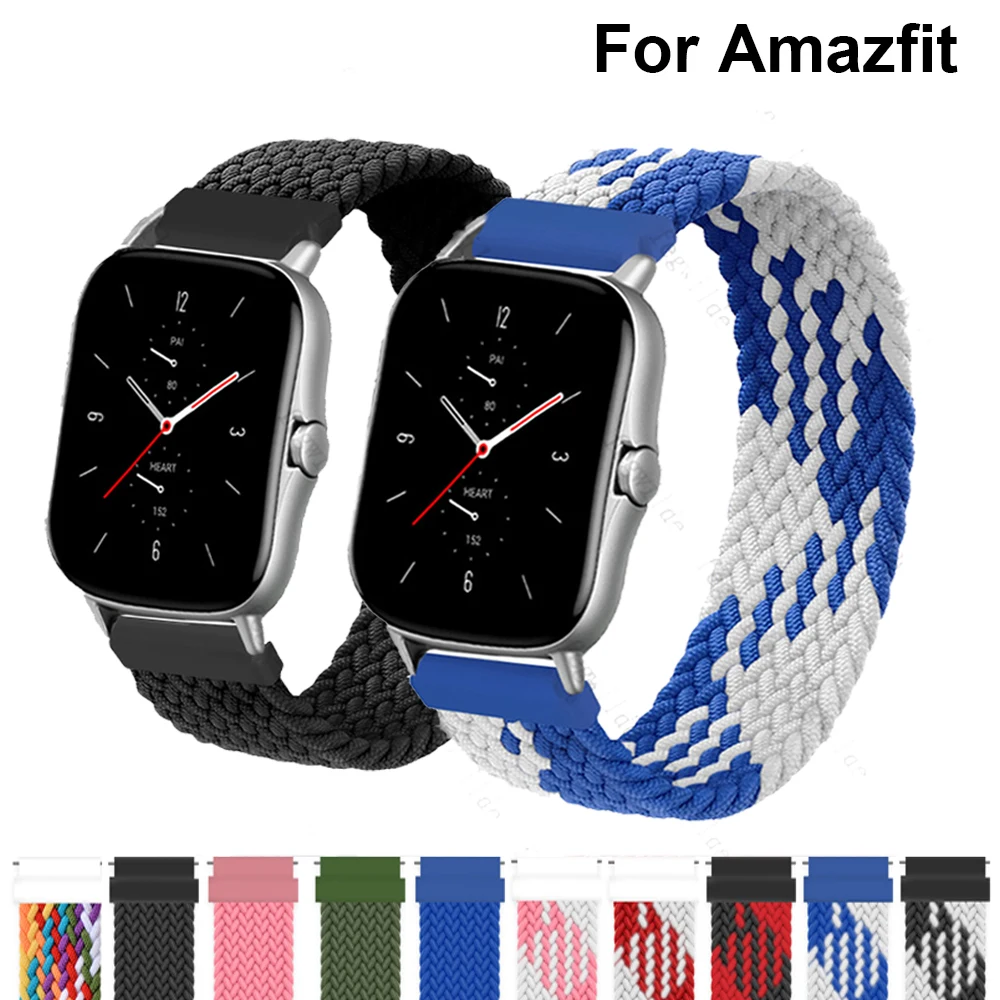 Braided Nice LOOP band For Xiaomi Amazfit Gts2-Bip-Pace-Gtr 42/46mm smartwatch For Garmin Vivoactive3 Bracelet smart watch strap