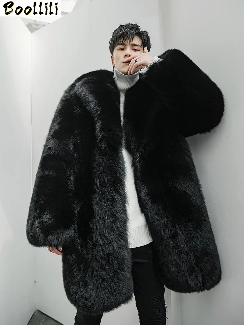 

Fur Boollili Real Coat Men Long Winter Jacket Natural Fox Fur Coats Luxury Jacket Men Clothes 2023 Warm Overcoat