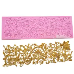 Flower pattern Silicone Mold  Lace Mold Sugar Craft Cake Brim Decoration Tool M088