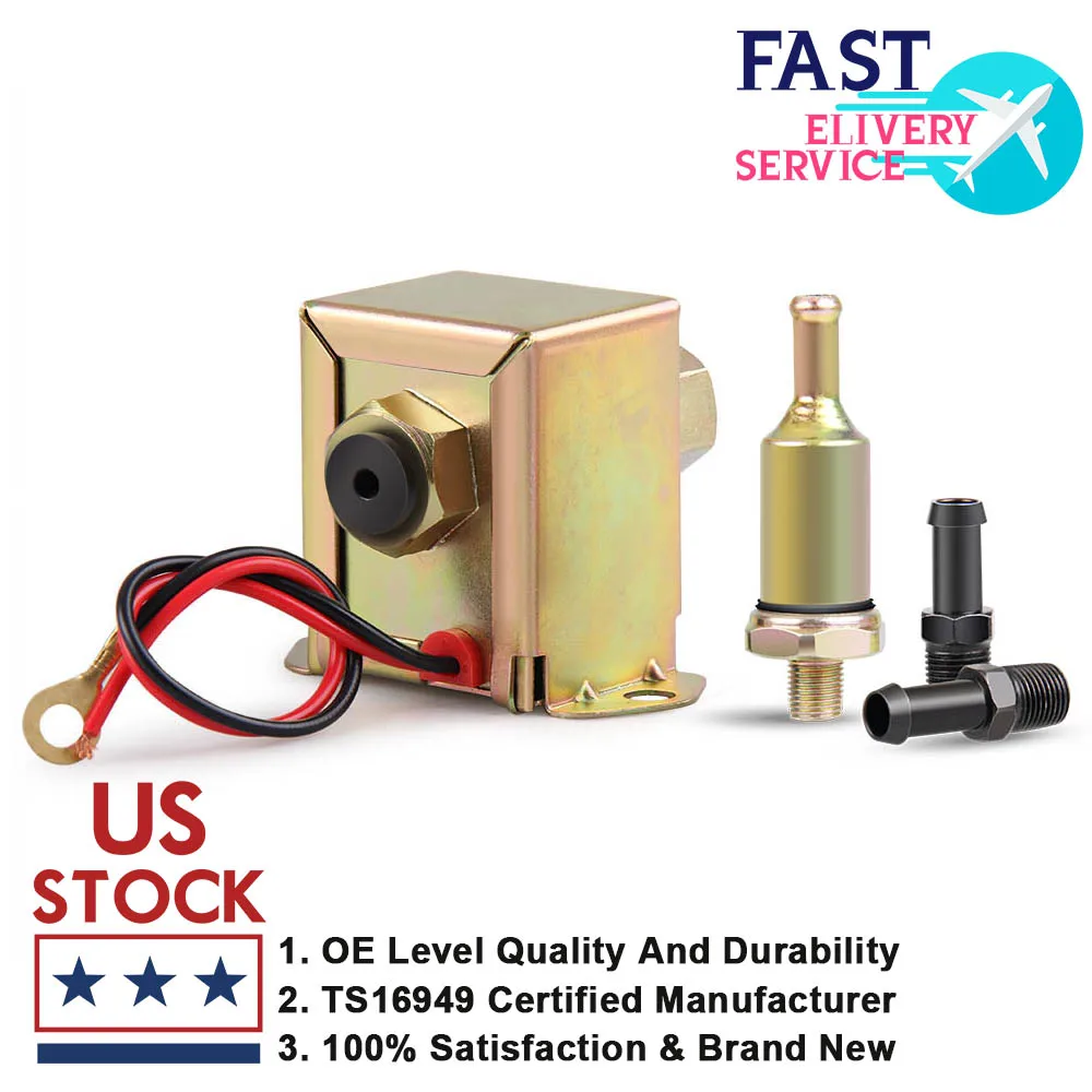 Set Of High Performance 2.5-4 PSI Universal Facet Electric Fuel Pump For Diesel Petrol 12V Low Pressure