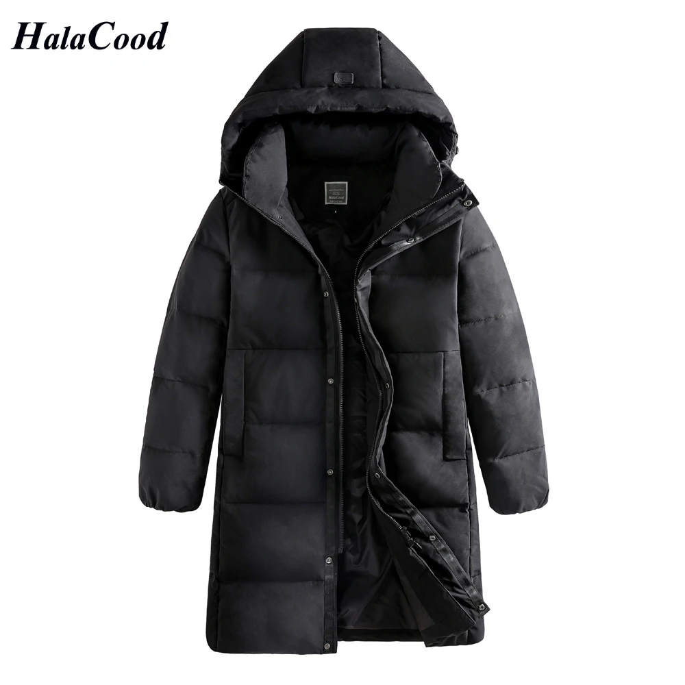 

HALACOOD New Winter Thick Men Women Down Jacket Fashion Hooded Long Warm Duck Down Coat High Quality Brand Clothing Plus Size