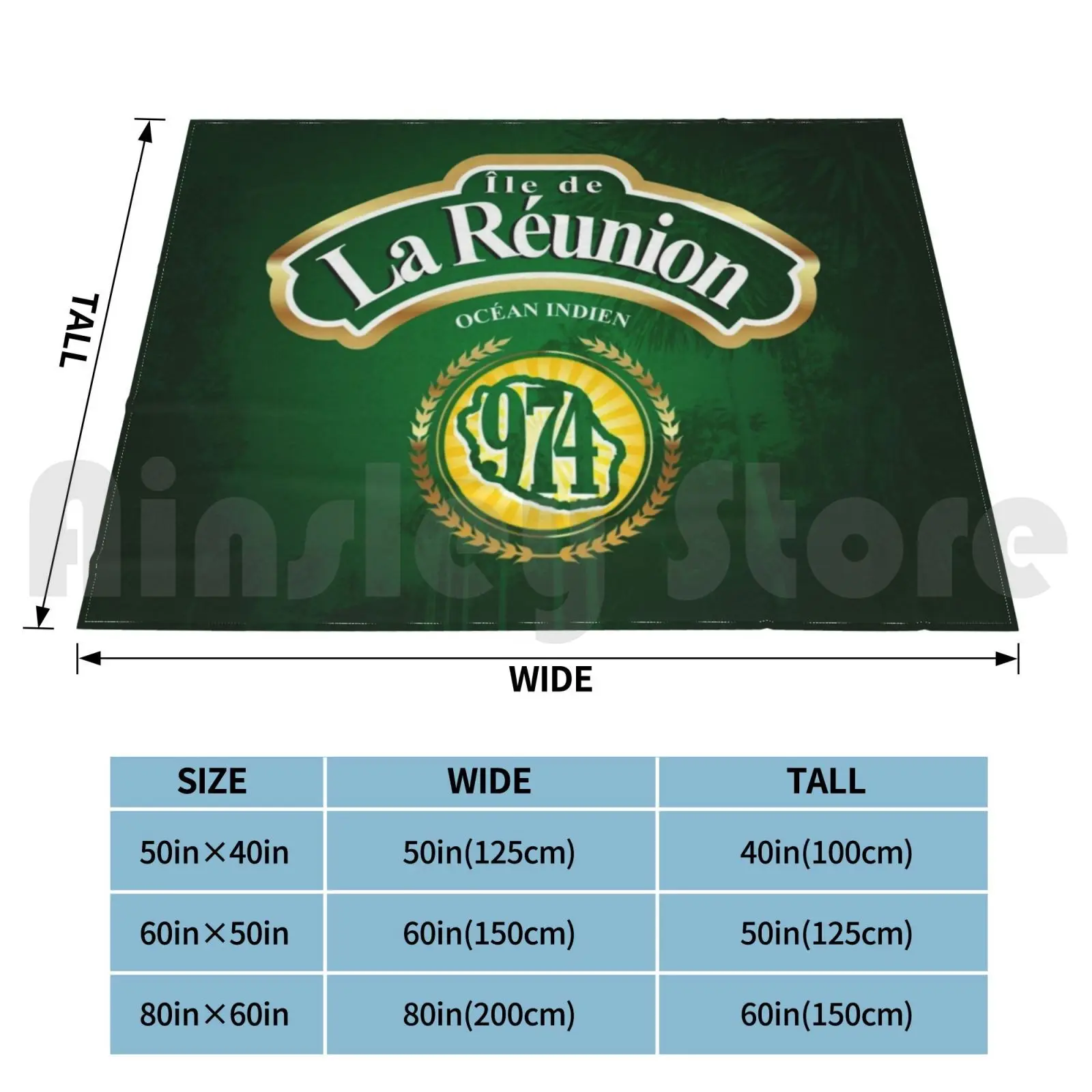 974-Reunion Island Blanket Fashion Custom 1187 974 Reunion Island Reunion Creole Margouillat Isle Beach