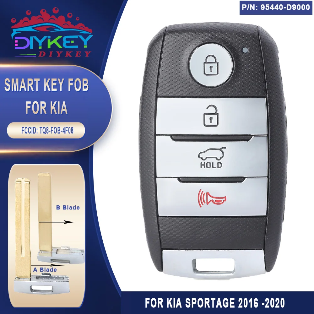 

DIYKEY 95440-D9000 / TQ8-FOB-4F08 Smart Key 4 Button 433MHz ID47 Chip Fob Transmitter for KIA Sportage 2016 2017 2018 2019 2020