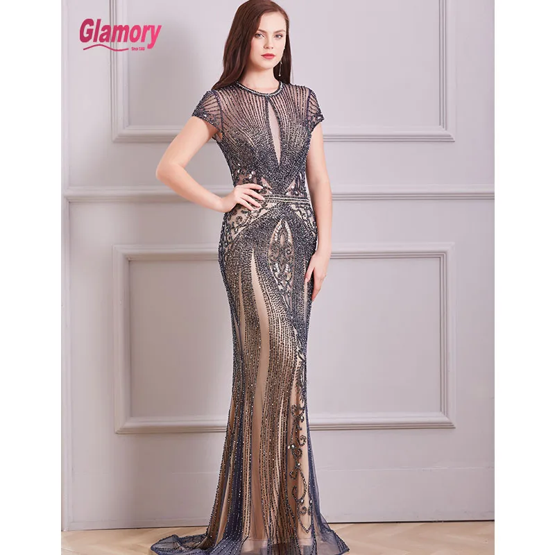 New Design Hand-beaded Ladies Pary Wear Gown Mermaid Prom Dress With High Quality