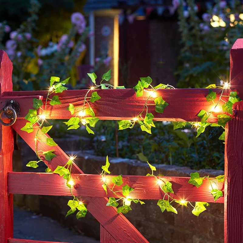 Luci a LED pianta finta luci solari foglia d'acero fata luci ghirlanda esterna impermeabile lampada solare natale per la decorazione del giardino
