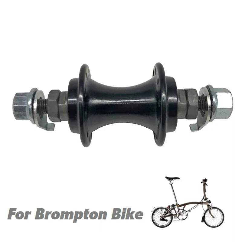 For Brompton Bike Front Hub 74mm 20Hole Nut Fixed Locking Aluminum Alloy Ball Bearing Hubs Black 20H