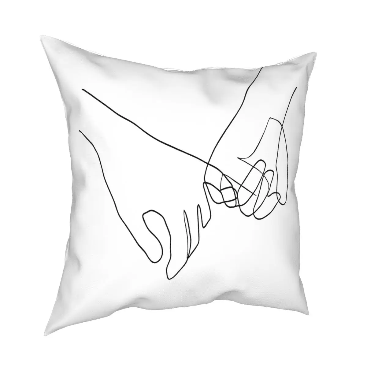 Pinky Swear One Line Art Pillowcase Polyester Creative Zip Decorative for Room Cushion Cover