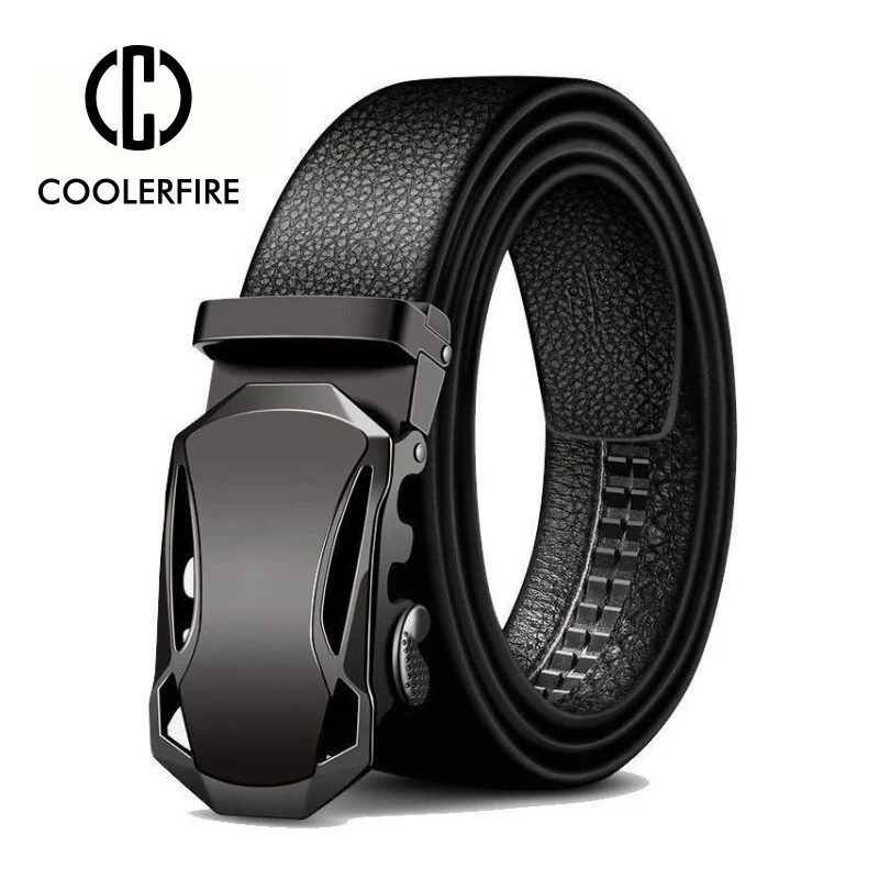 Men Belts Metal Automatic Buckle Brand High Quality Leather Belts for Men Famous Brand Luxury Work Business Strap  ZDP001