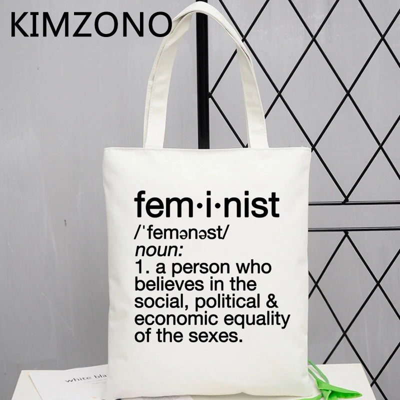 Feminist shopping bag shopping shopper eco handbag grocery bolsas de tela bag tote boodschappentas custom