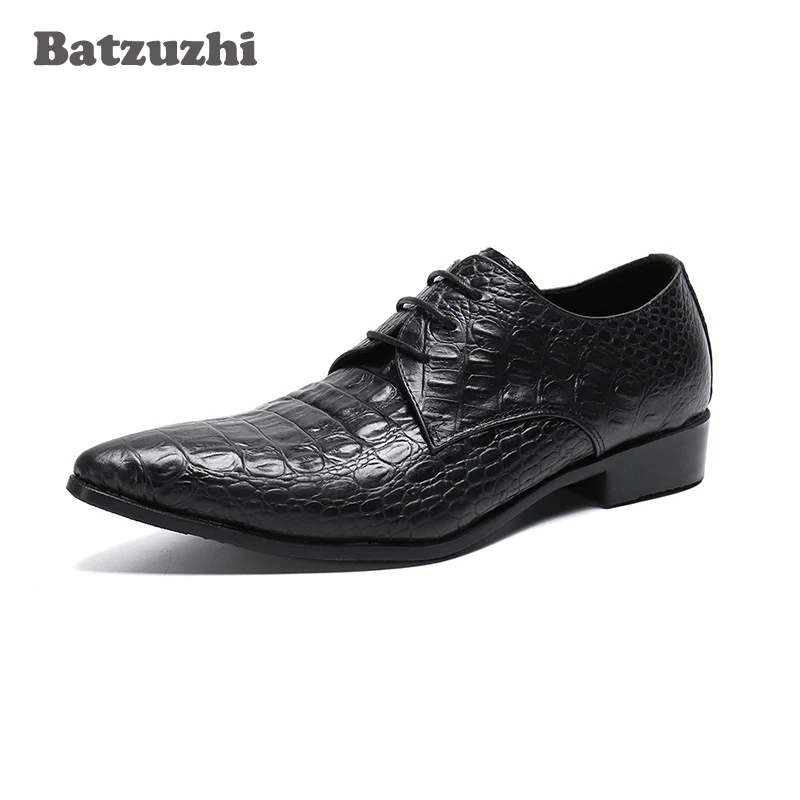 Batzuzhi Formal Leather Shoes Men Pointed Toe Lace-up Business Dress Men Shoes Oxfords Zapatos Hombre, Big Sizes US6-12, EU38-46