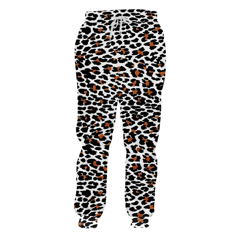 Mens Jogger Oversized Trousers Leopard Pattern Sports Pants Unisex Comfortable Sweatpants PA12